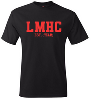 LMHC EST. (YEAR) Black Crew Tee (Red Letters)