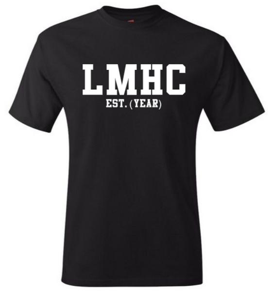 LMHC EST. (YEAR) Black Crew Tee (White Letters)