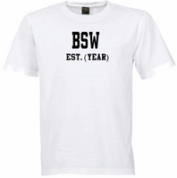 BSW EST. (YEAR) White Crew Tee (Black Letters)